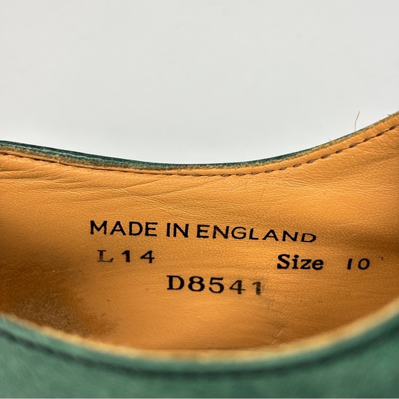 Vintage DR. MARTENS Made in England Green Leather 8541 Oxford Shoes Size 10 main image 8